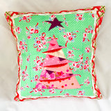 Mint/Pink Tree Pillow